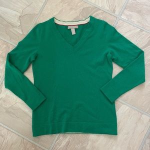 Banana Republic Green Long Sleeve Sweater, Extra Fine Merino. Size Medium